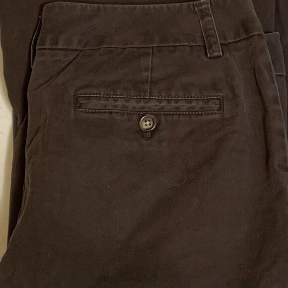 Talbots Womens 12 Brown Trouser Dress Pants Signature Flare Cotton Slash Pockets - Picture 6 of 7